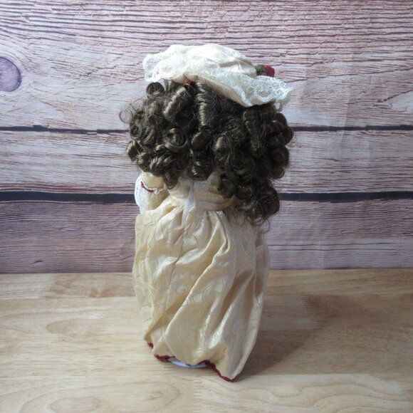 Collector’s Choice Porcelain 12" Doll Cream & Red Victorian Style Dress - Picture 7 of 9